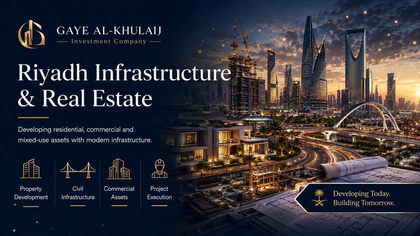Real estate, infrastructure and construction: Riyadh skyline with active development sites